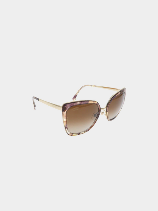 Chanel 2000s Brown Logo Sunglasses