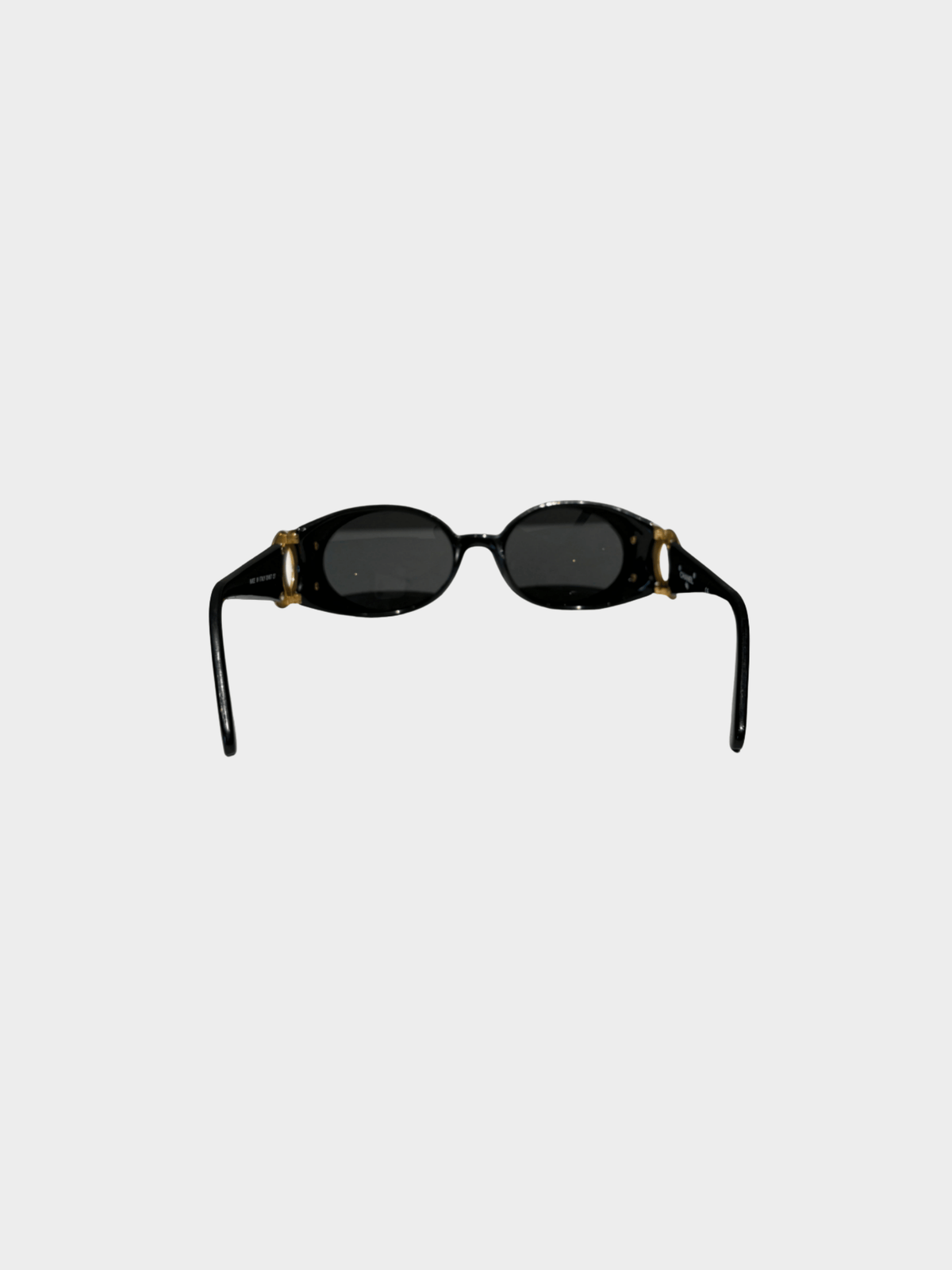 Chanel 2000s Black CC Rectangular Cat Eye Sunglasses