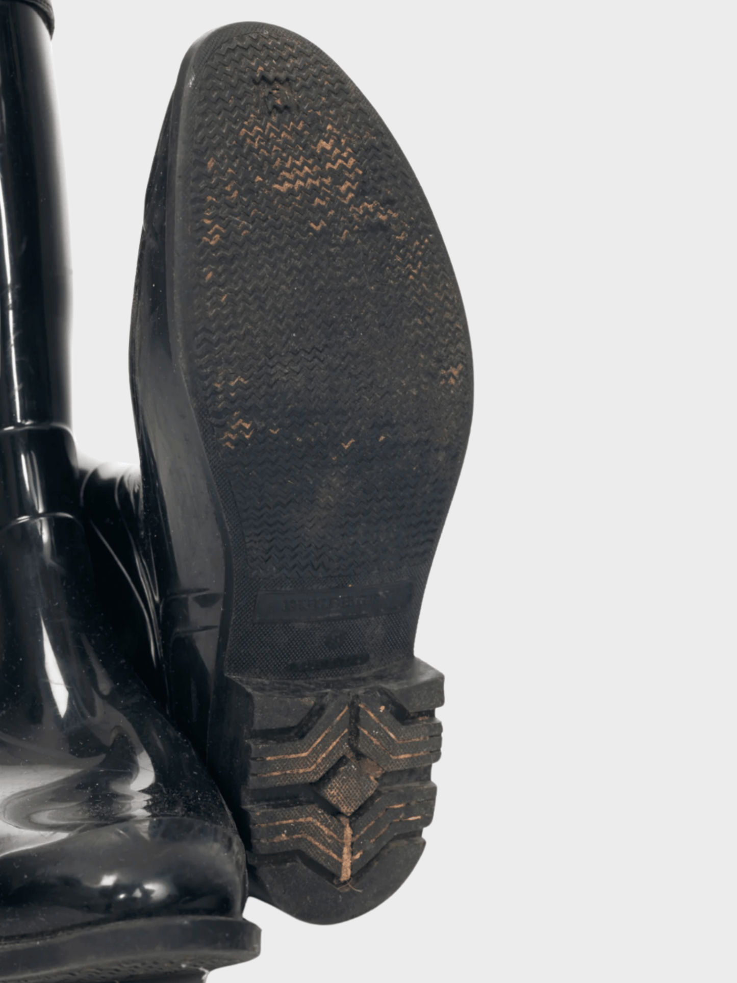 Burberry 2000s Crosshill Black House-Check-Trim Rubber Rain Boots