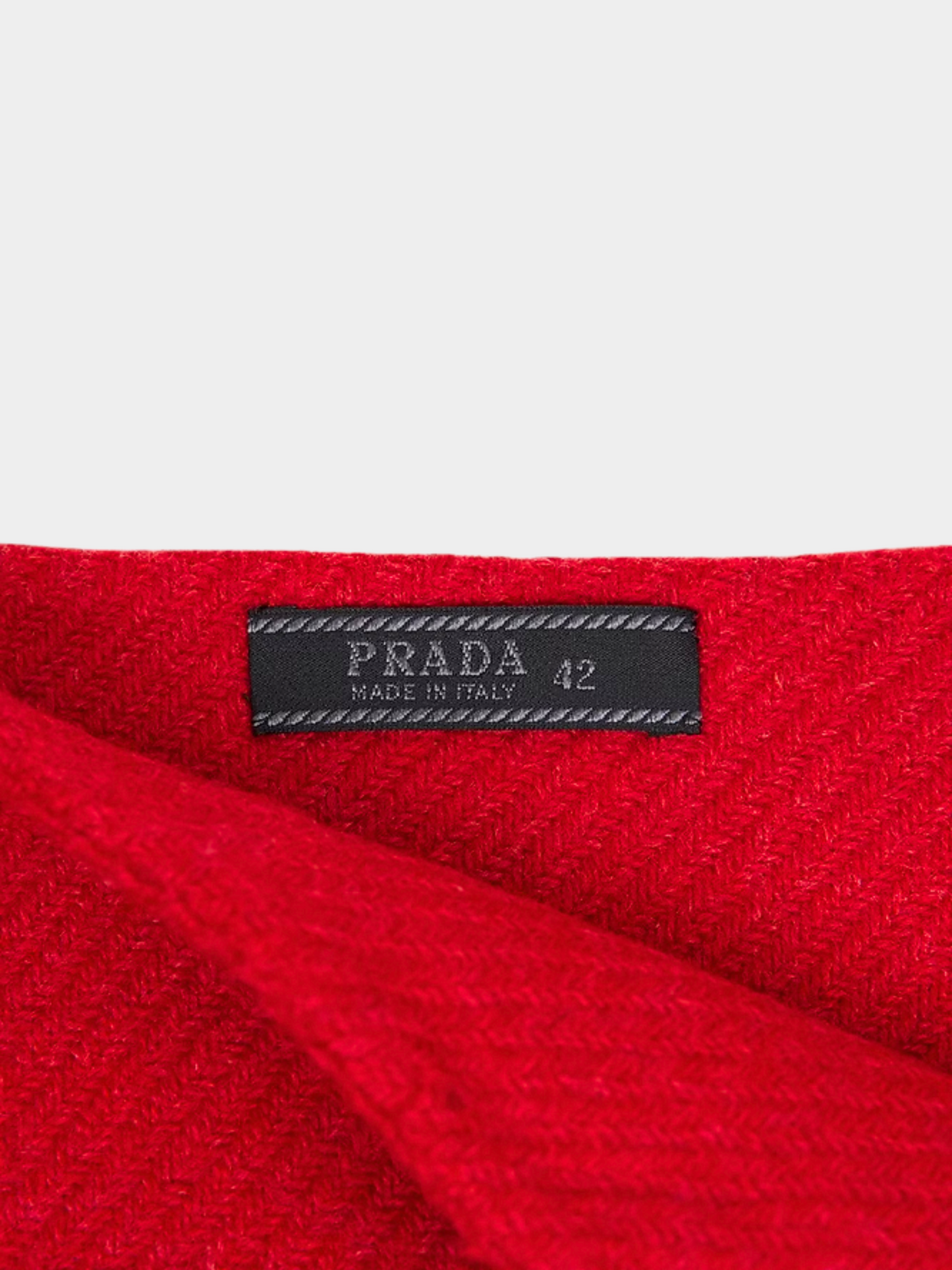 Prada FW 1998 Red Wool Panel Skirt