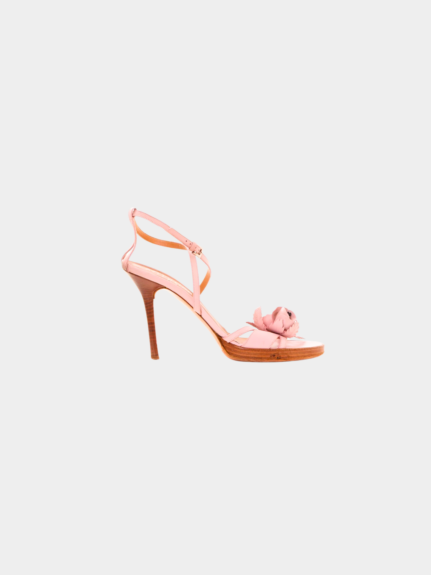Valentino SS 2004 Dusty rose ankle strap heels