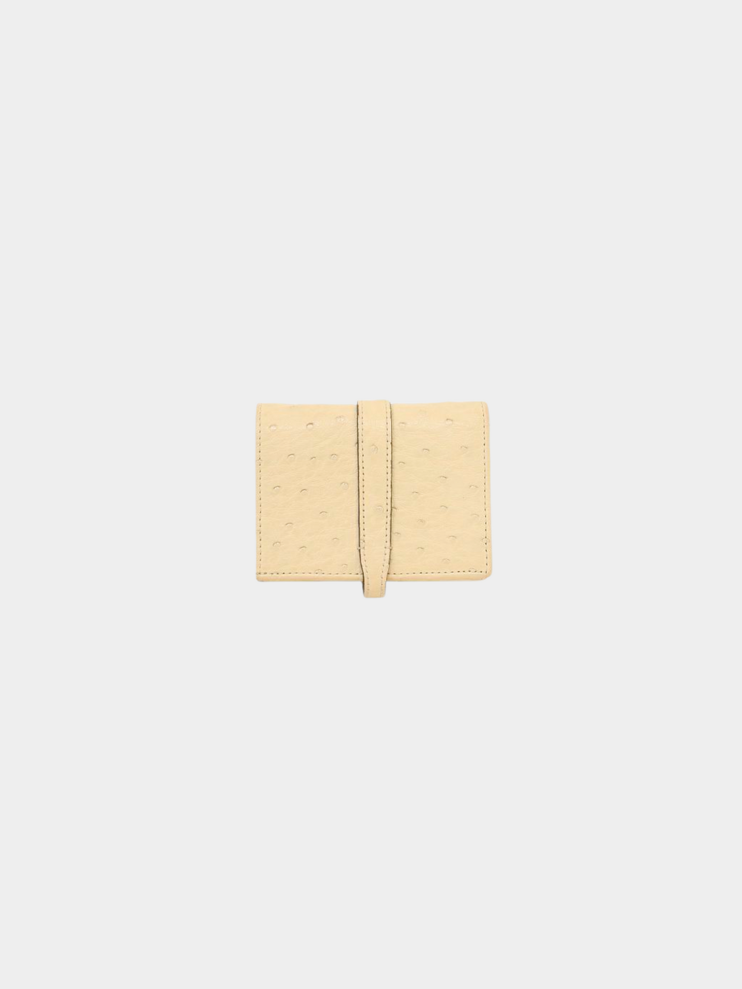 Gucci 2010s Ivory Ostrich Jackie 1961 Mini Wallet