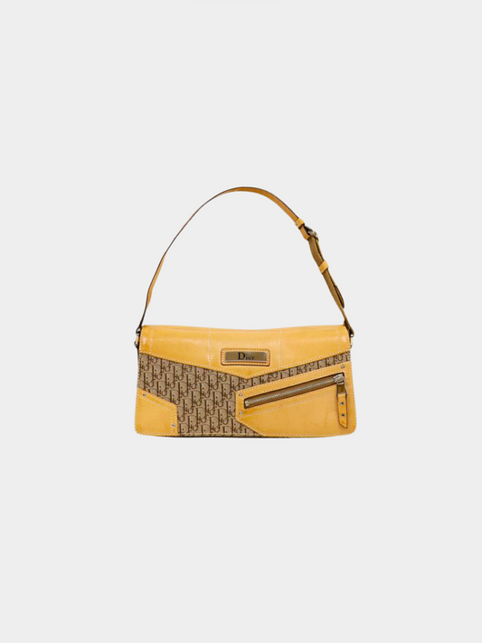 Christian Dior 2000s Beige Monogram Canvas Leather bag