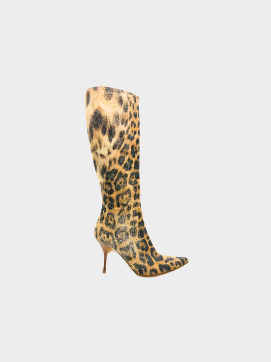 Roberto Cavalli 2000s Leopard Boots