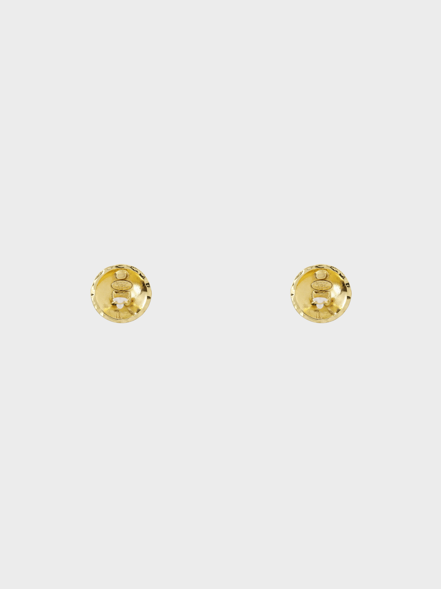 Chanel 1991 Gold Matelasse Coco Mark Clip-On Earrings