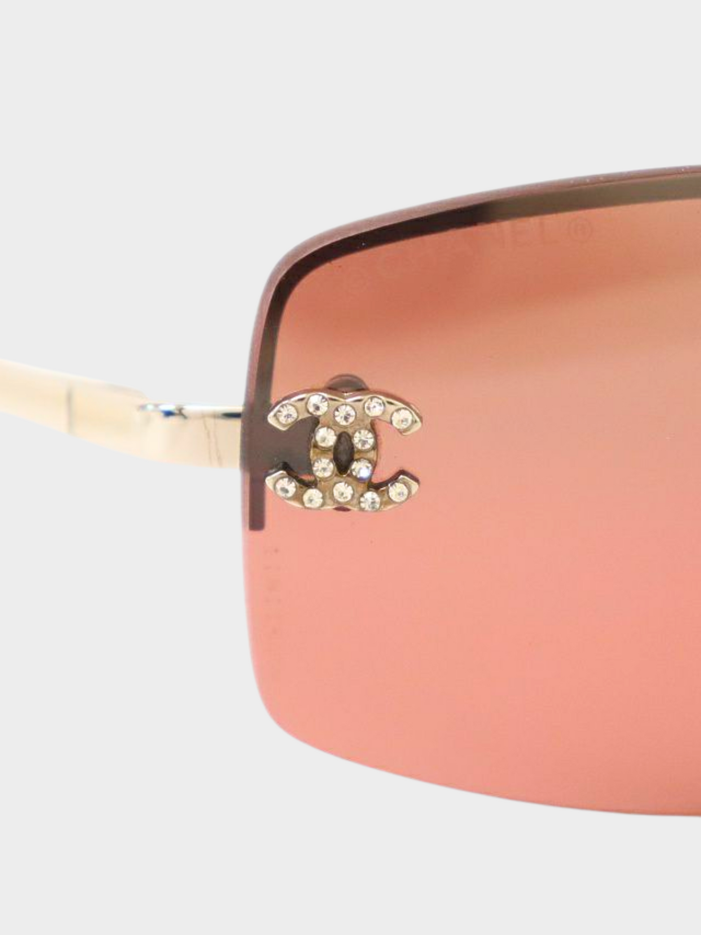 Chanel 2000s Burgundy CC Rectangle Sunglasses