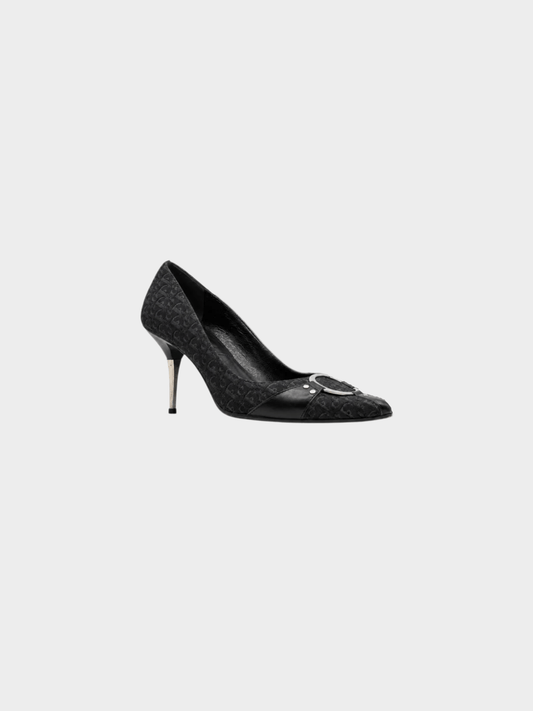Christian Dior 2000s Black Diorissimo Buckle Pumps