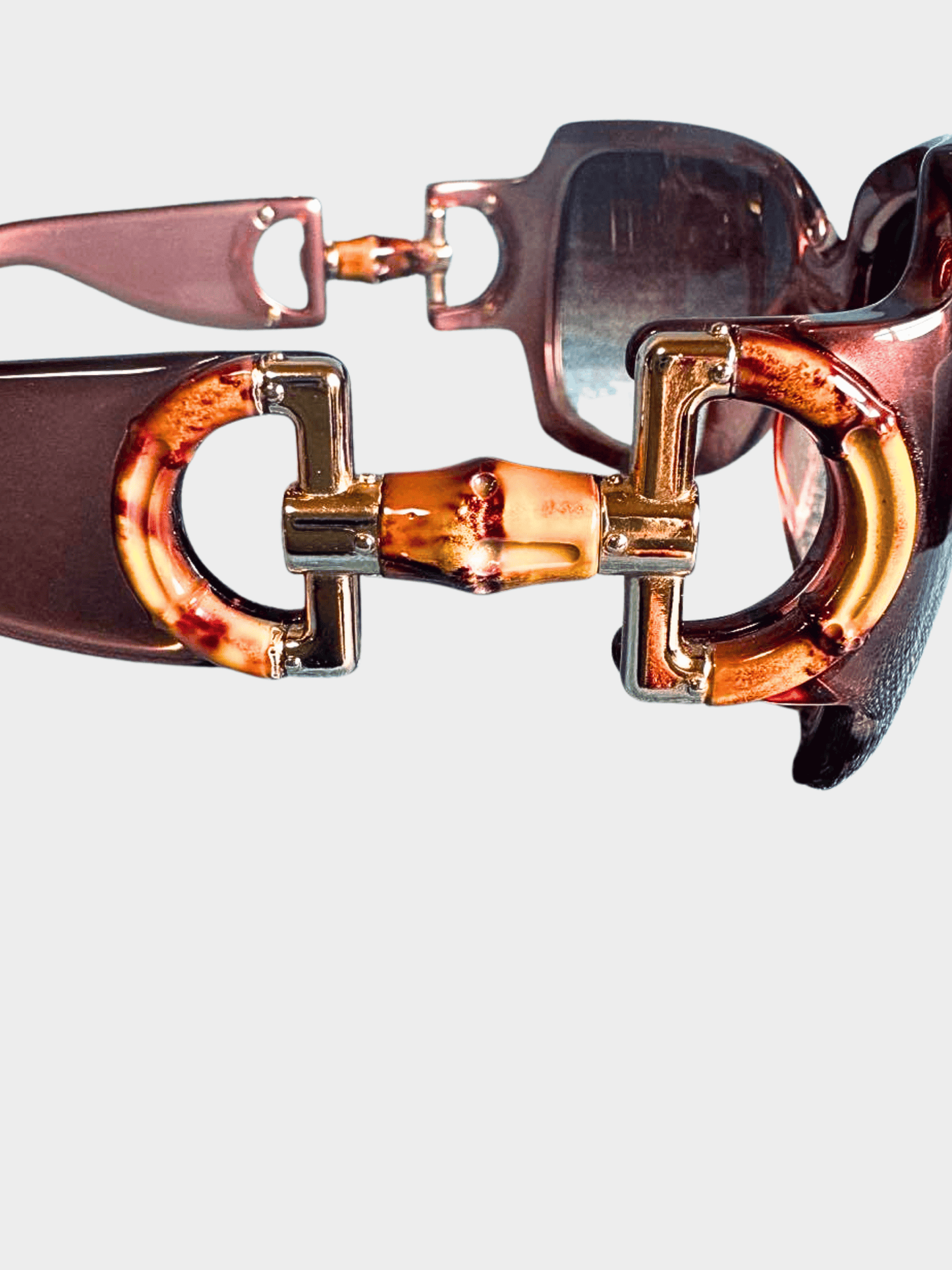 Gucci 2000s Brown GG 2969/S Bamboo Horsebit Sunglasses