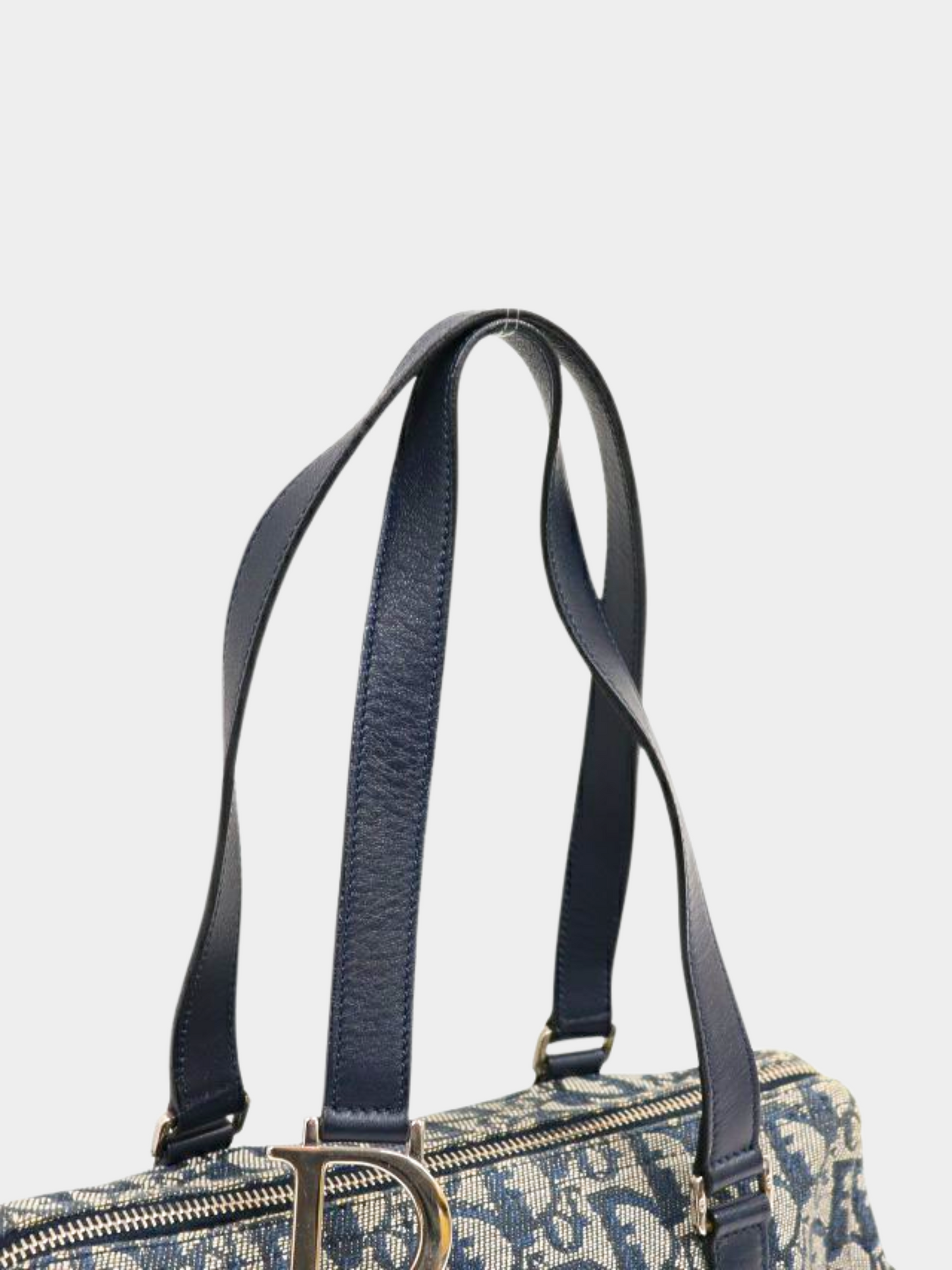 Christian Dior 2000s Navy Blue Monogram Trotter Hand Bag