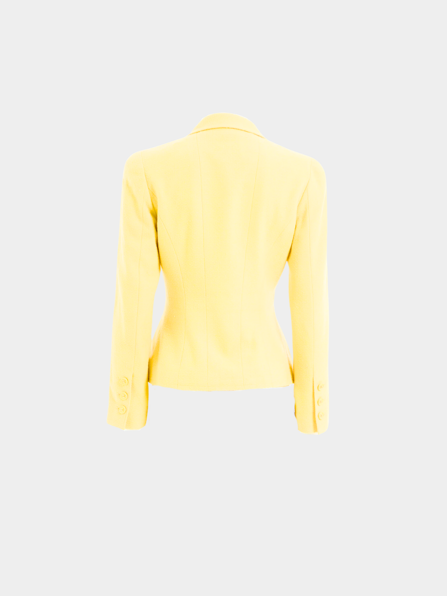 Chanel by Karl Lagerfeld SS 1997 Yellow CC logo fitted blazer jacket