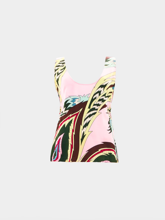 Alexander McQueen SS 2001 Voss Pink Paisley Print Silk Top