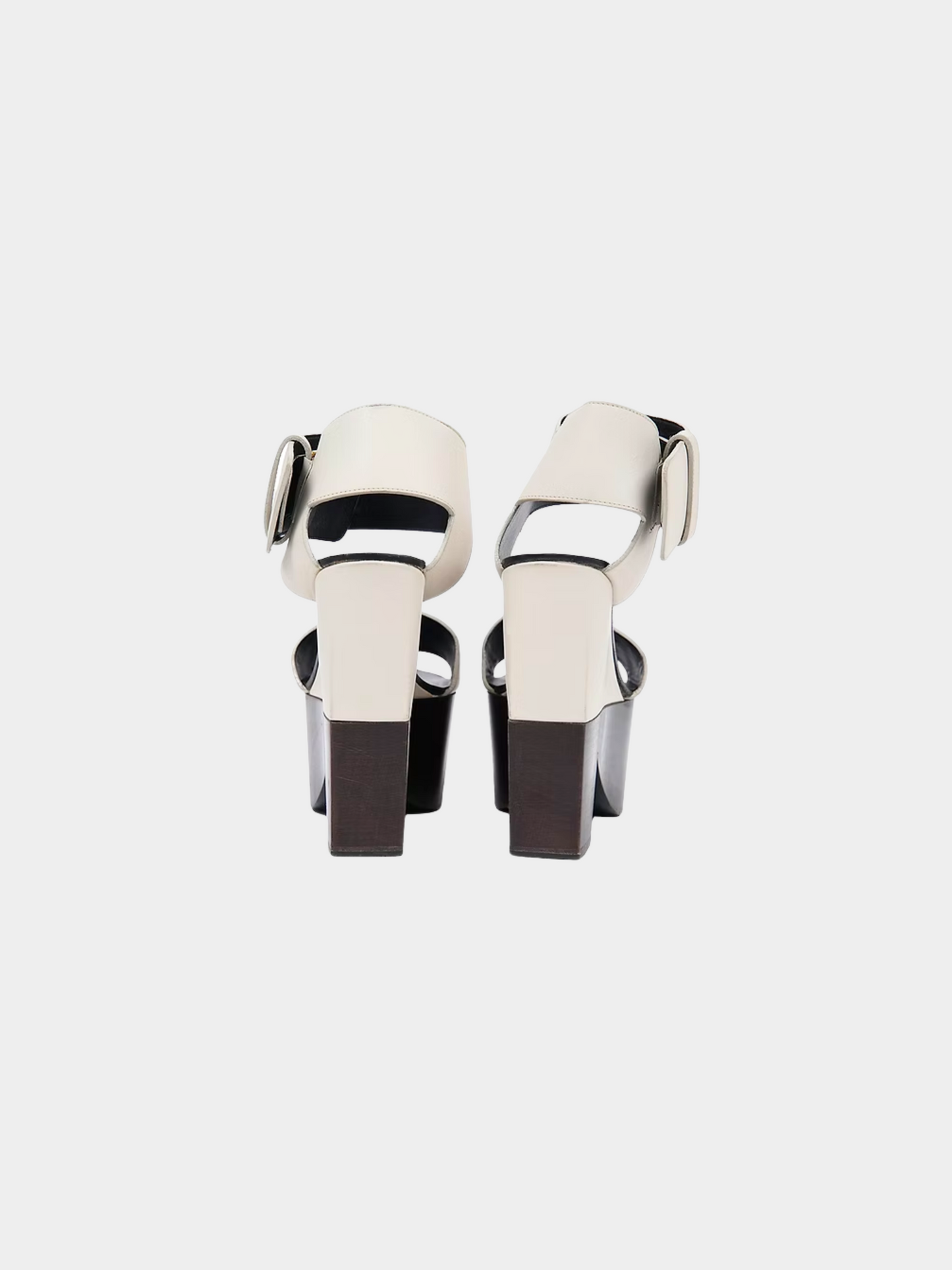 Celine SS 2012 Grey Wood Platform High Heels