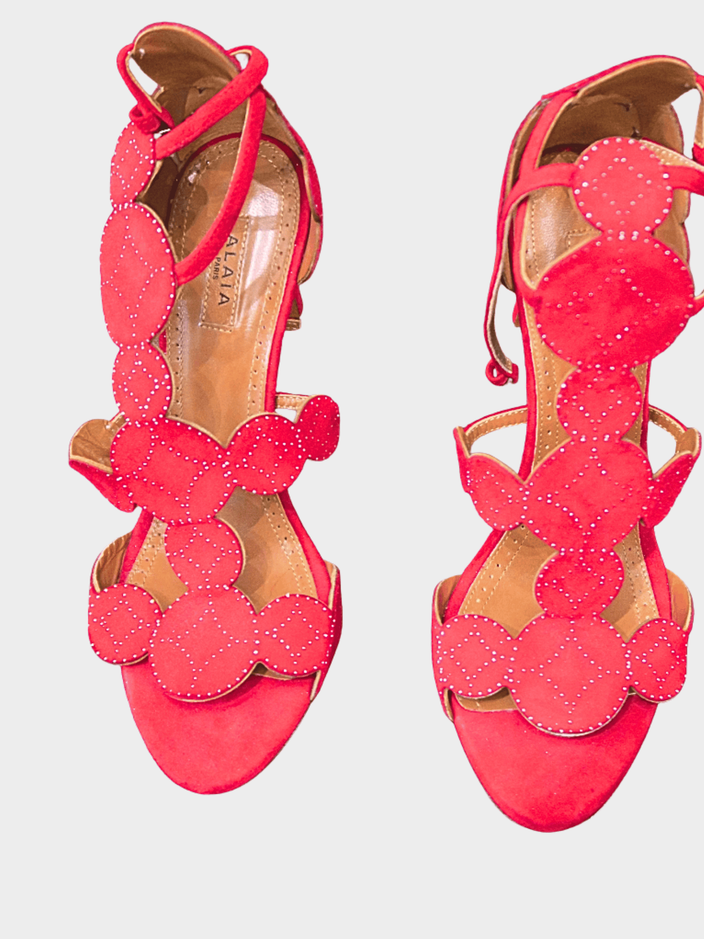 Alaïa 2010s Red Suede Leather High Heel Sandals