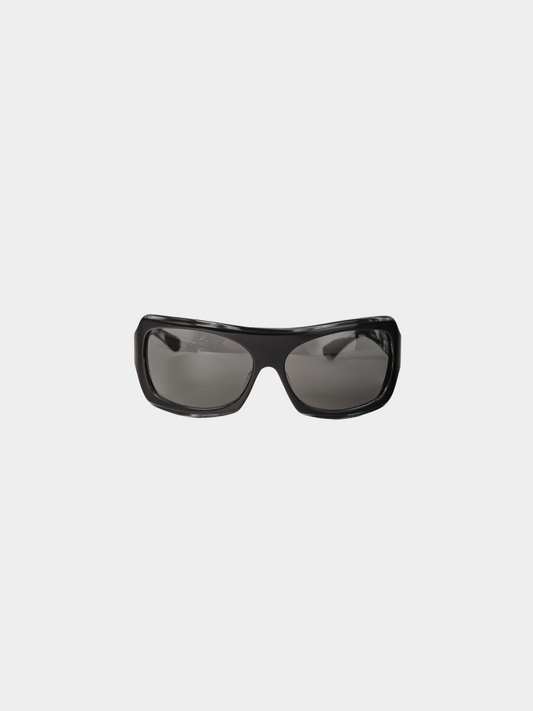 Missoni 2010s Black Marbled-Accent Oversized Sunglasses