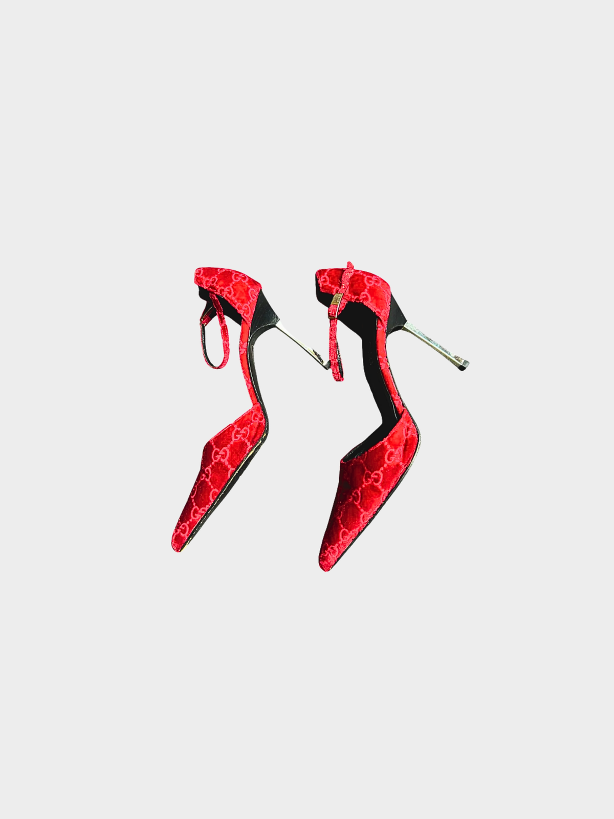 Gucci by Tom Ford FW 1997 Red GG Monogram Heels