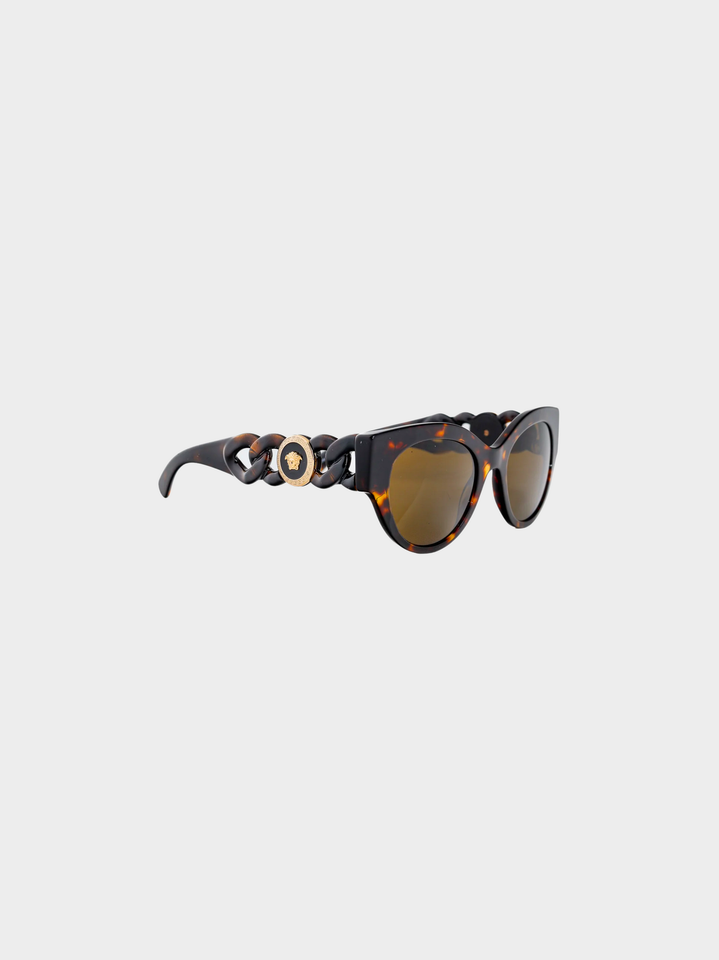 Versace 2020s Tortoiseshell Havana Medusa Medallion Sunglasses