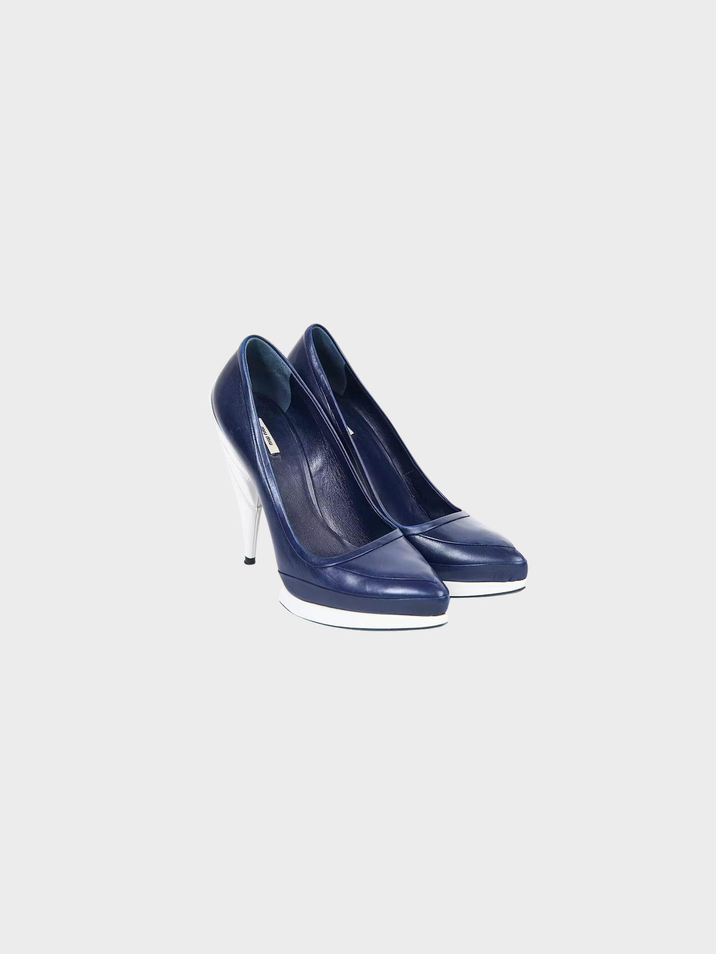 Miu Miu FW 2008 Navy Blue Stacked Pumps