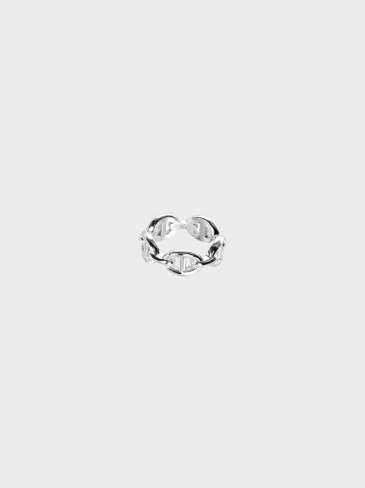 Hermès 2010s Silver Chaine d'Ancre Ancienne Ring