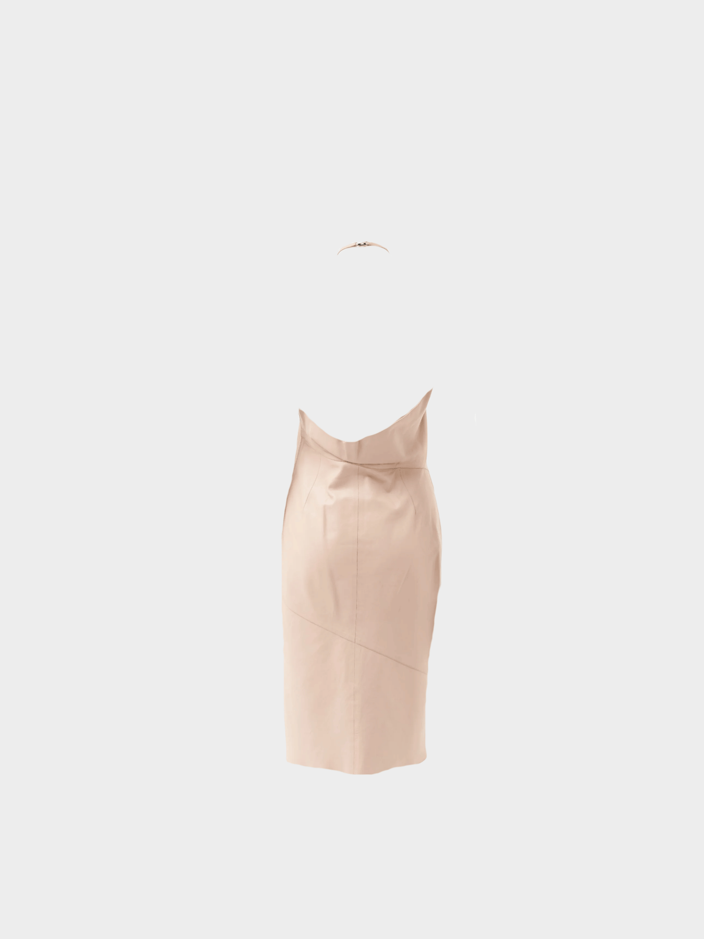 Gucci FW 1999 Rare Runway Beige Halter Leather Midi Dress