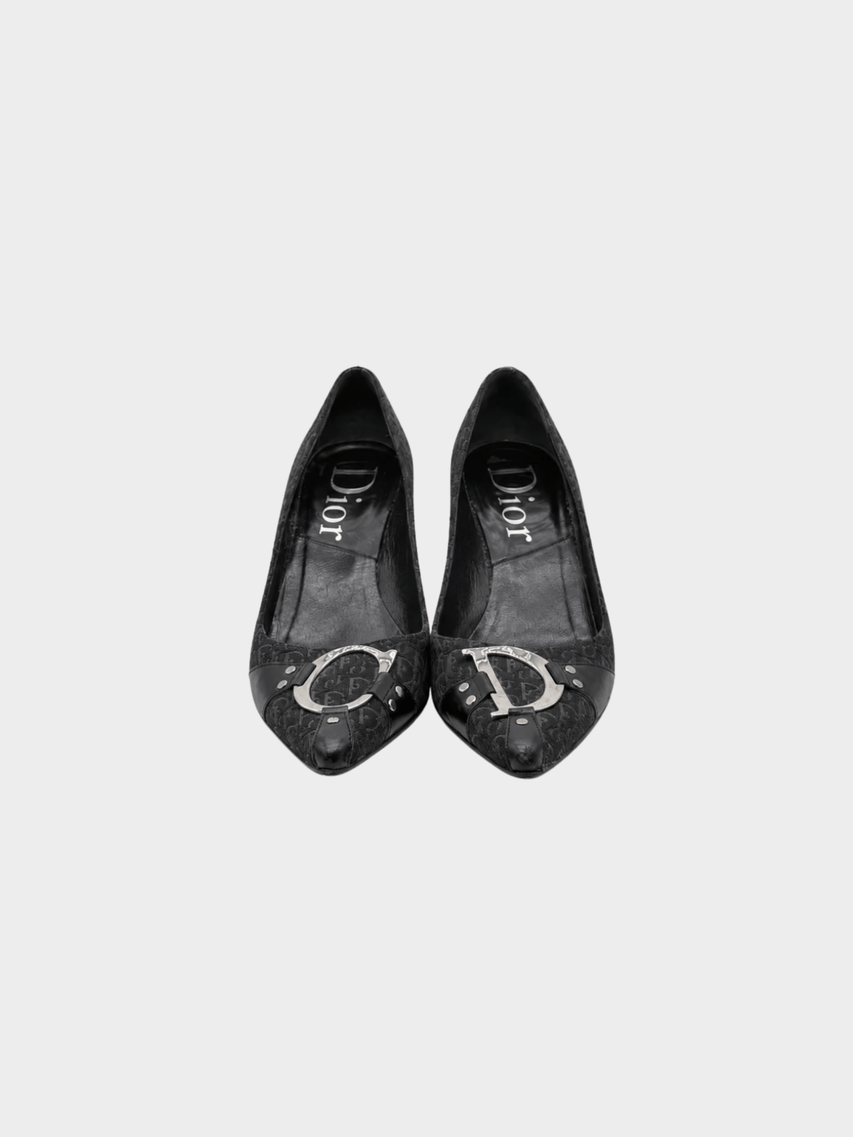 Christian Dior 2000s Black Diorissimo Buckle Pumps