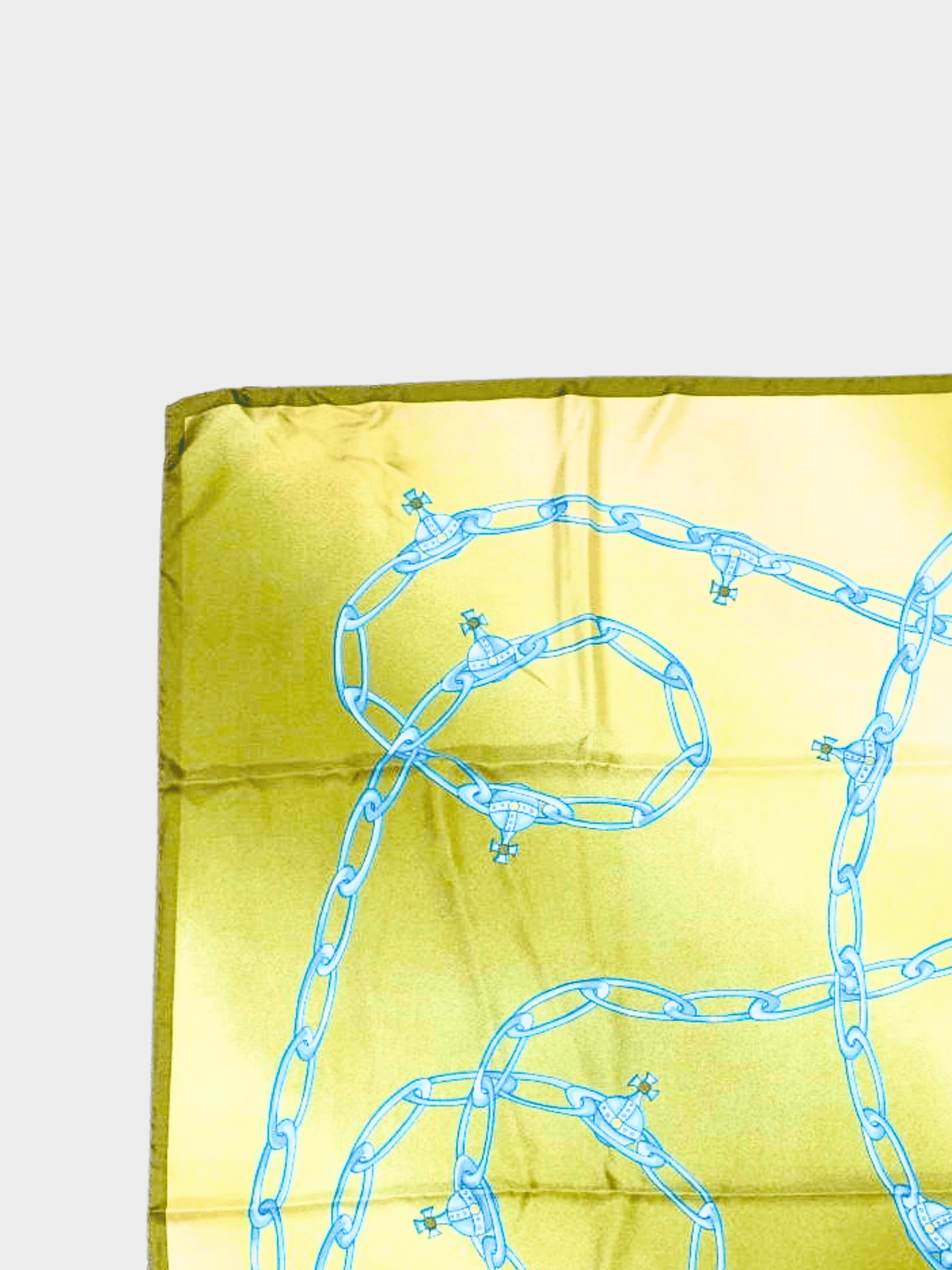 Vivienne Westwood 2000s Green Chain Print Silk Scarf