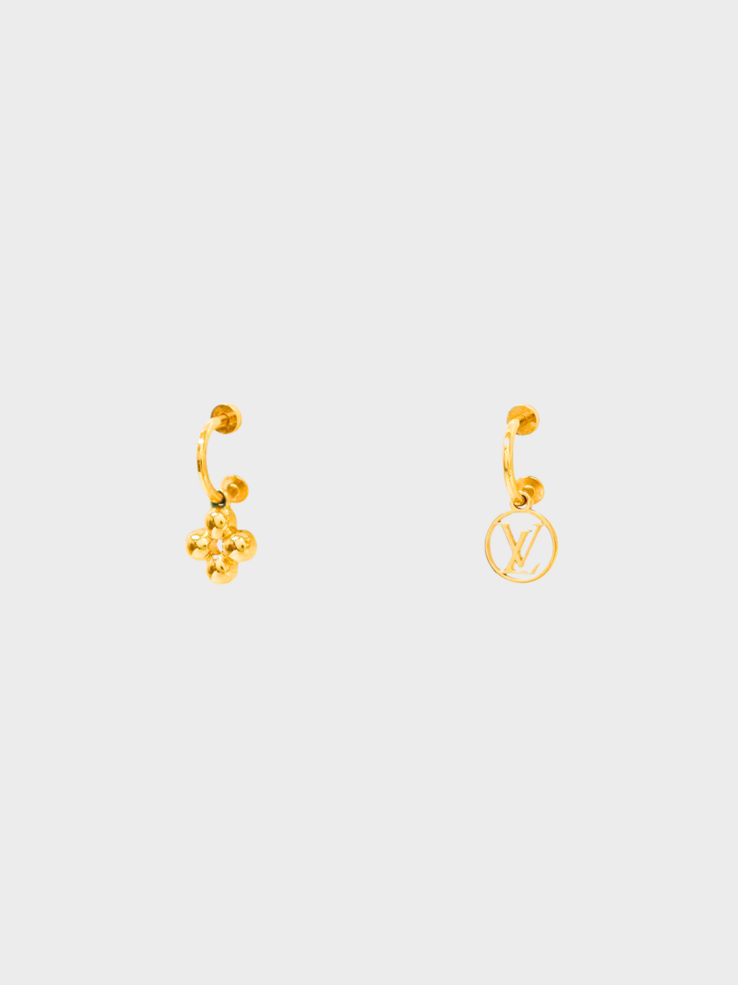 Louis Vuitton 2000s Gold Monogram Hanging Earrings