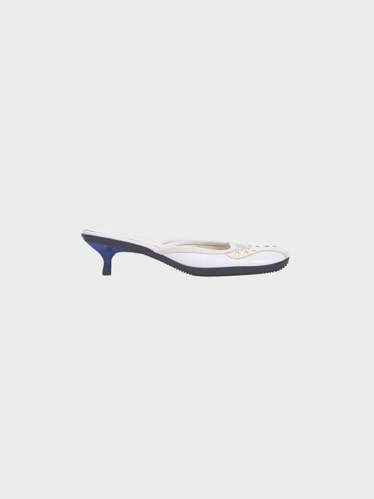 Miu Miu SS 2000 White Sporty Mesh Mules