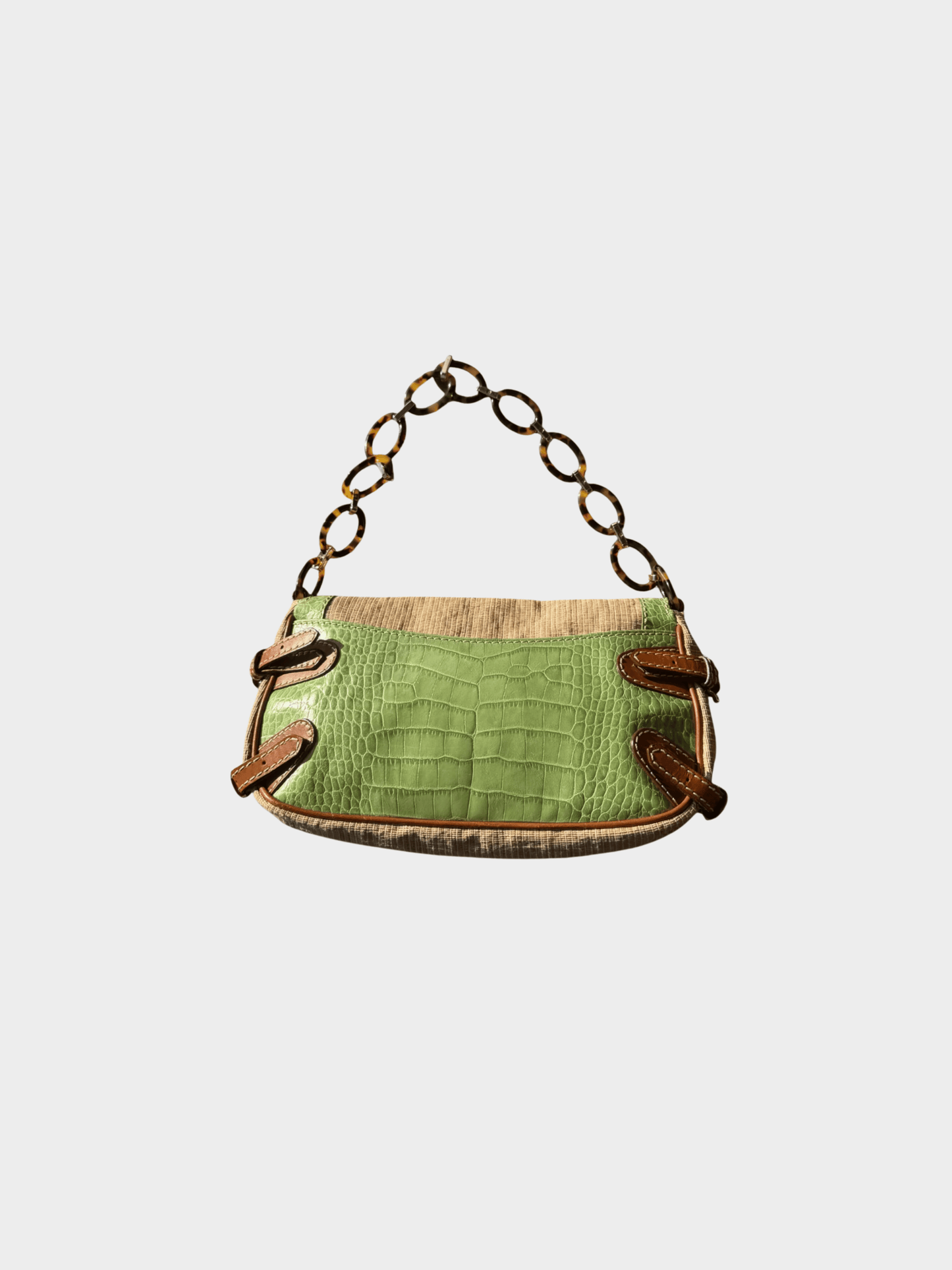 Valentino SS 2005 Runway Crocodile Embossed Leather Bag