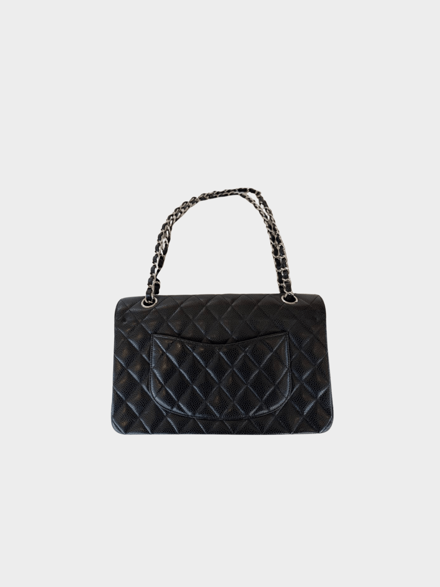 Chanel 2012 Black Classic 25 Caviar Skin Flap Bag
