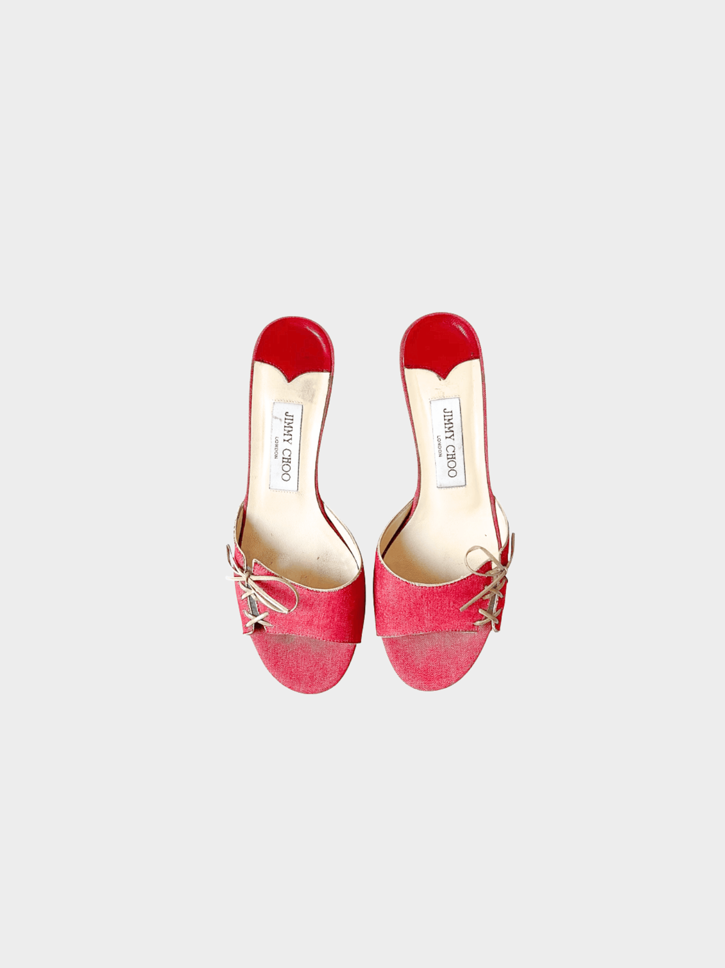 Jimmy Choo 2000s Fuchsia Canvas Mule Heels