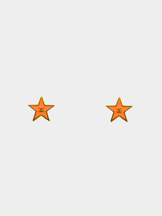 Chanel 2001 Gold Star Clip-on Earrings