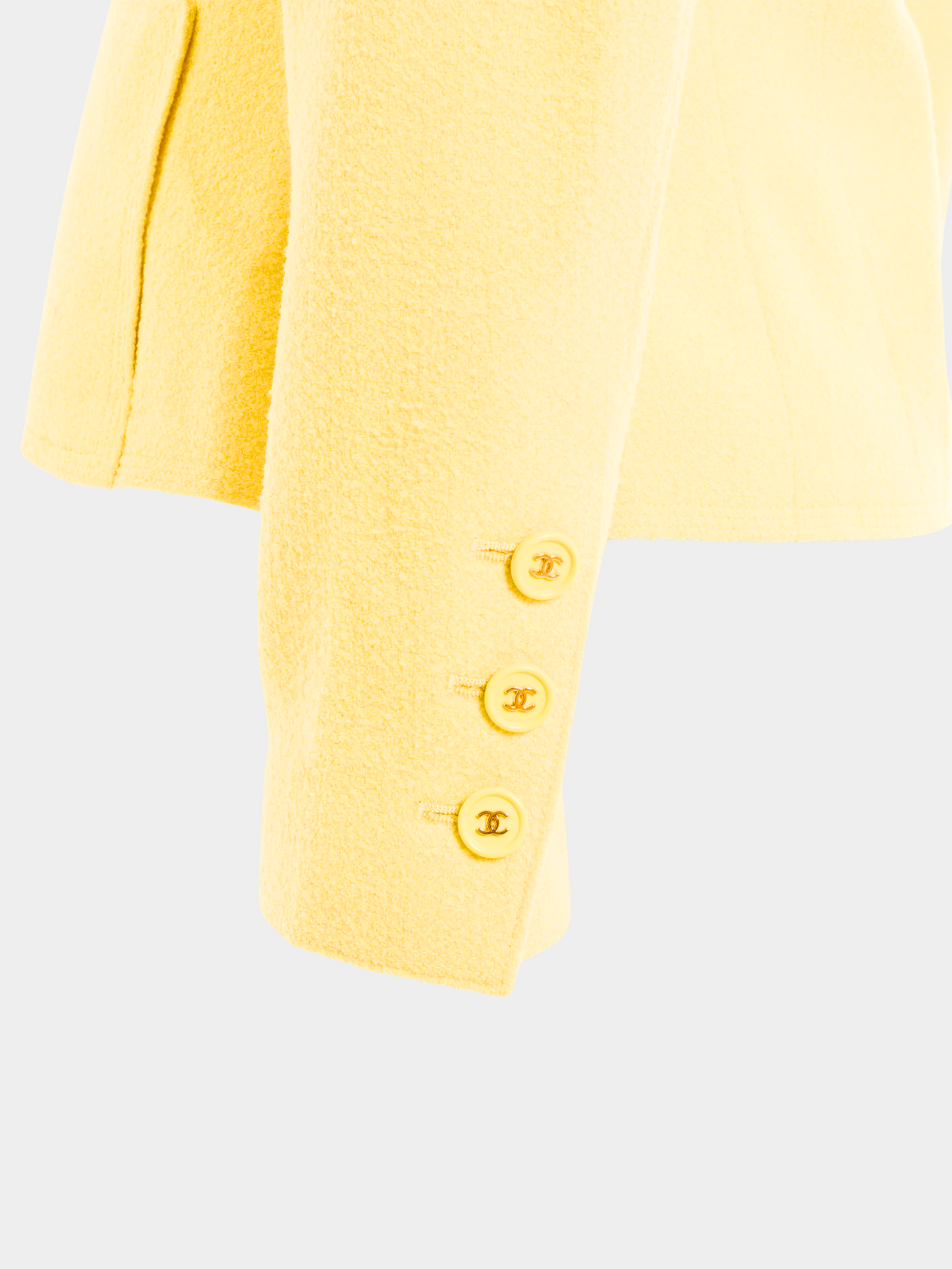 Chanel by Karl Lagerfeld SS 1997 Yellow CC logo fitted blazer jacket