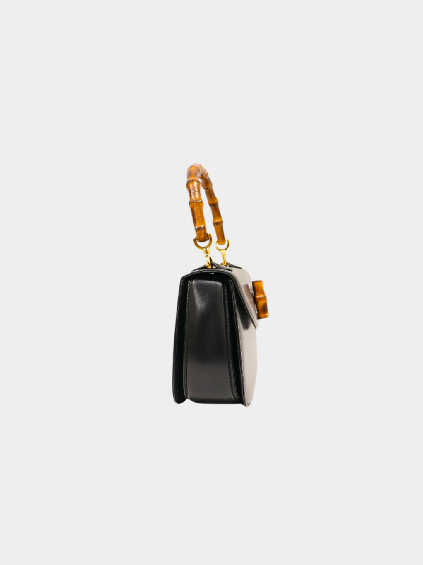 Gucci 1990s Black Bamboo 1947 Two-way Bag