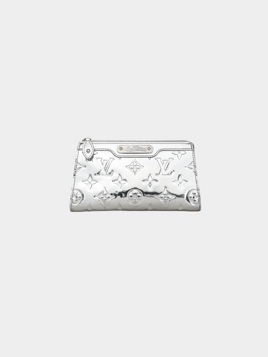 Louis Vuitton 2009 Silver Monogram Miroir Cosmetic Pouch MM