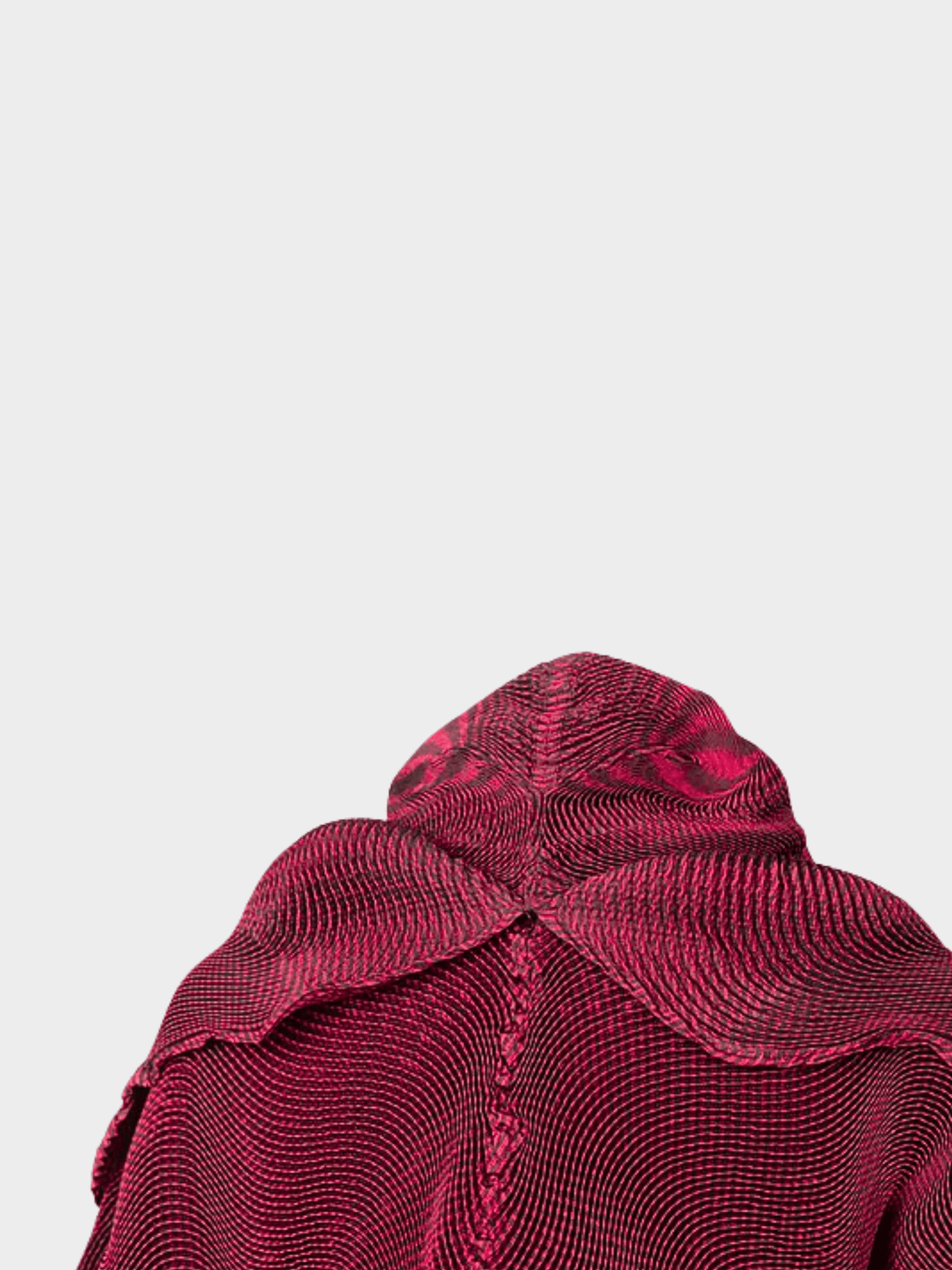 Issey Miyake FW 2017 Pleated Burgundy Sculptural Jacket