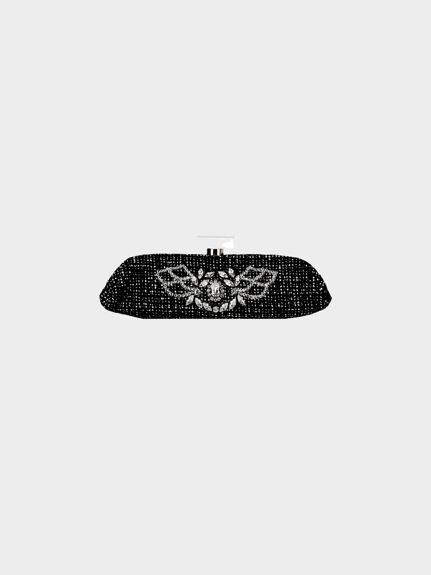 Chanel 2010s Black Tweed Perfume Bottle Clutch Bag