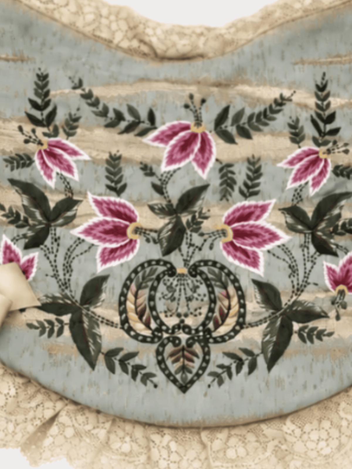 Valentino 2000s Embroidered Ribbon and Lace Bag