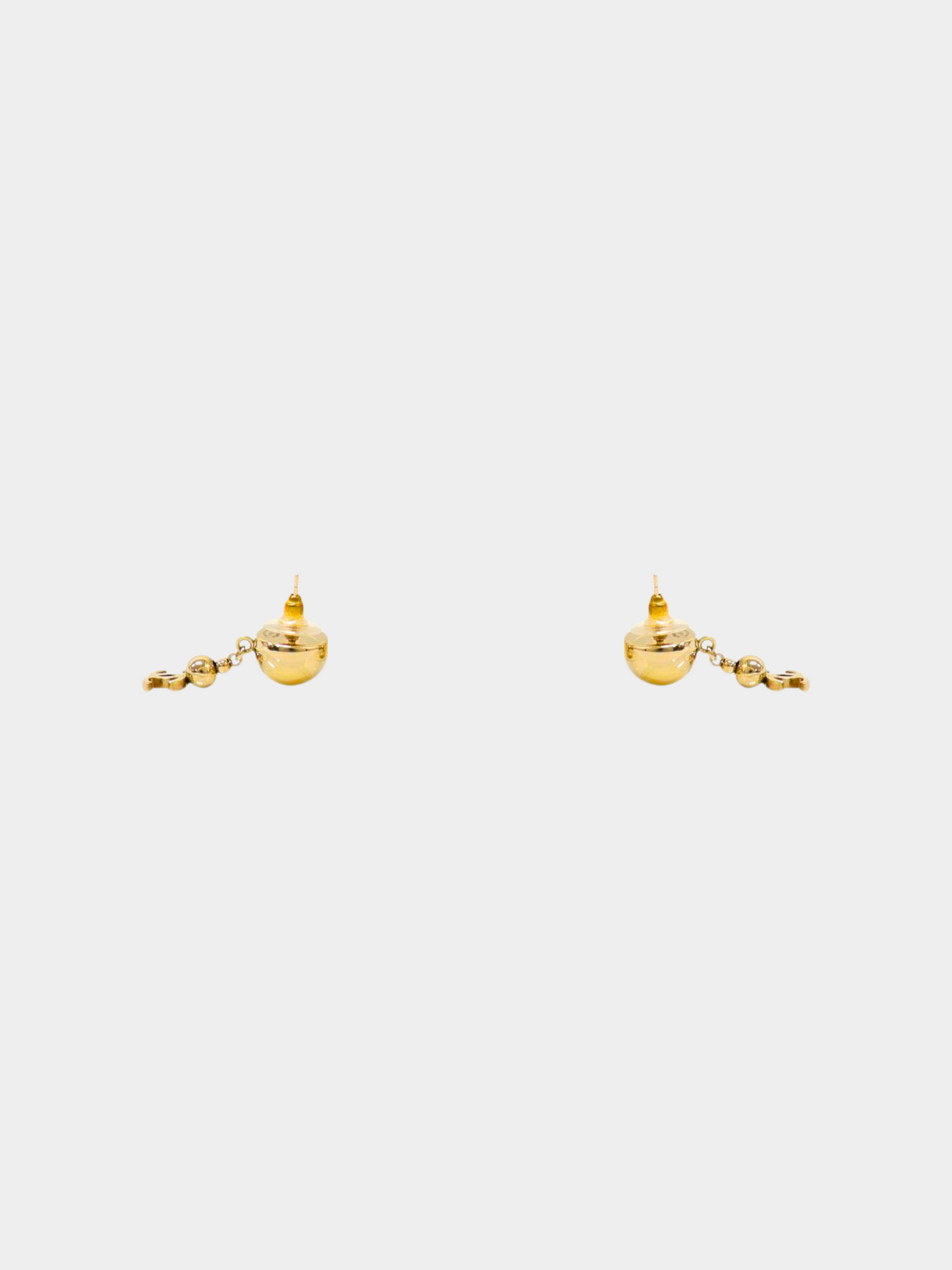 Chanel 2021 Gold CC Hanging Stud Earrings