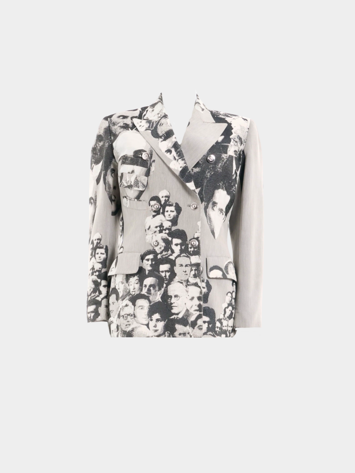 Jean Paul Gaultier FW 1992 ‘Fanatics of Photography’ Grey jacquard faces blazer