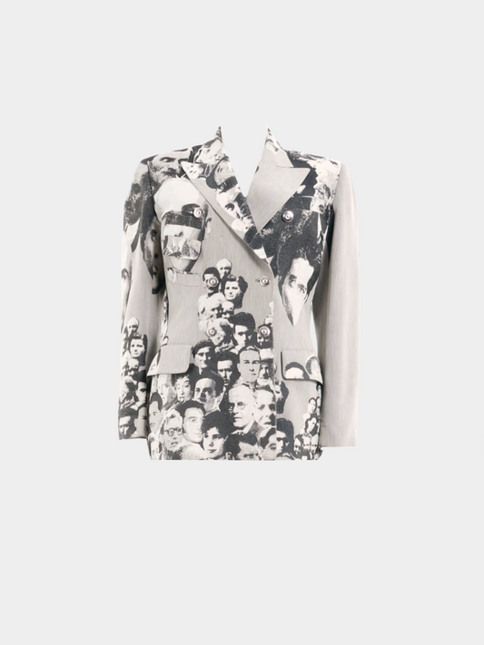 Jean Paul Gaultier FW 1992 ‘Fanatics of Photography’ Grey jacquard faces blazer