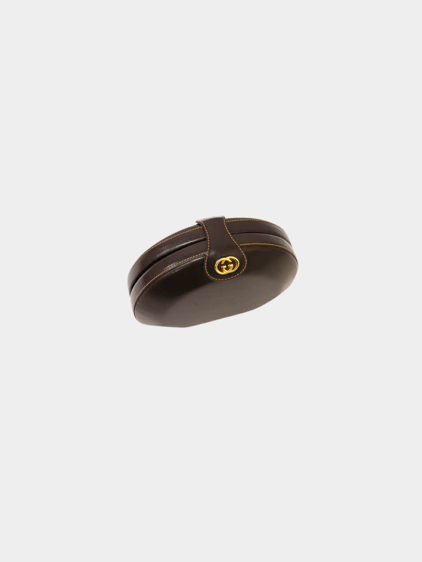 Gucci 2010s Brown Leather GG Round Bag
