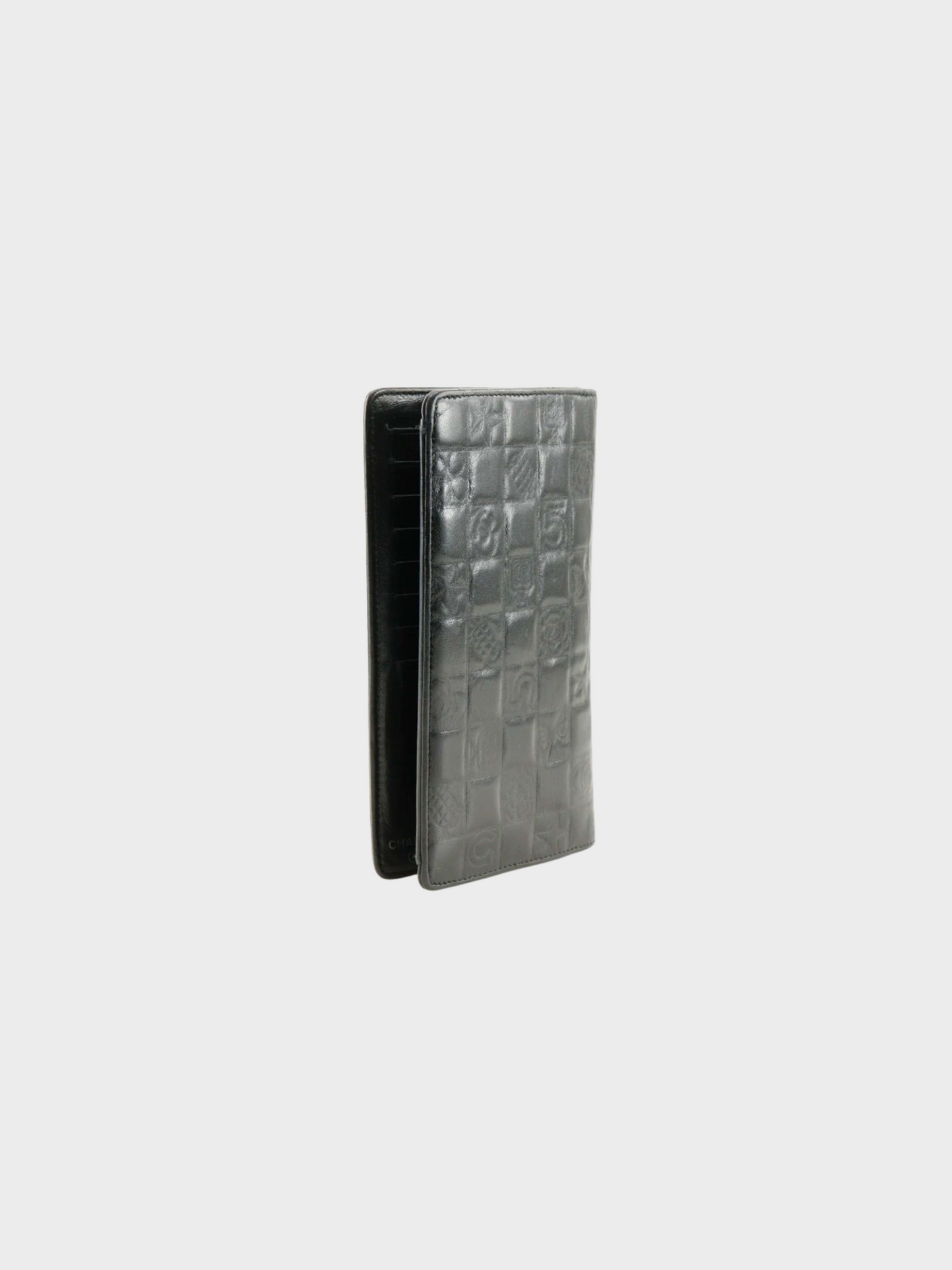 Chanel 2004 Black Coco Mark Icon Long Wallet