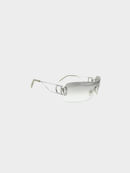 Christian Dior 2001 Silver Metal Diorella Sunglasses