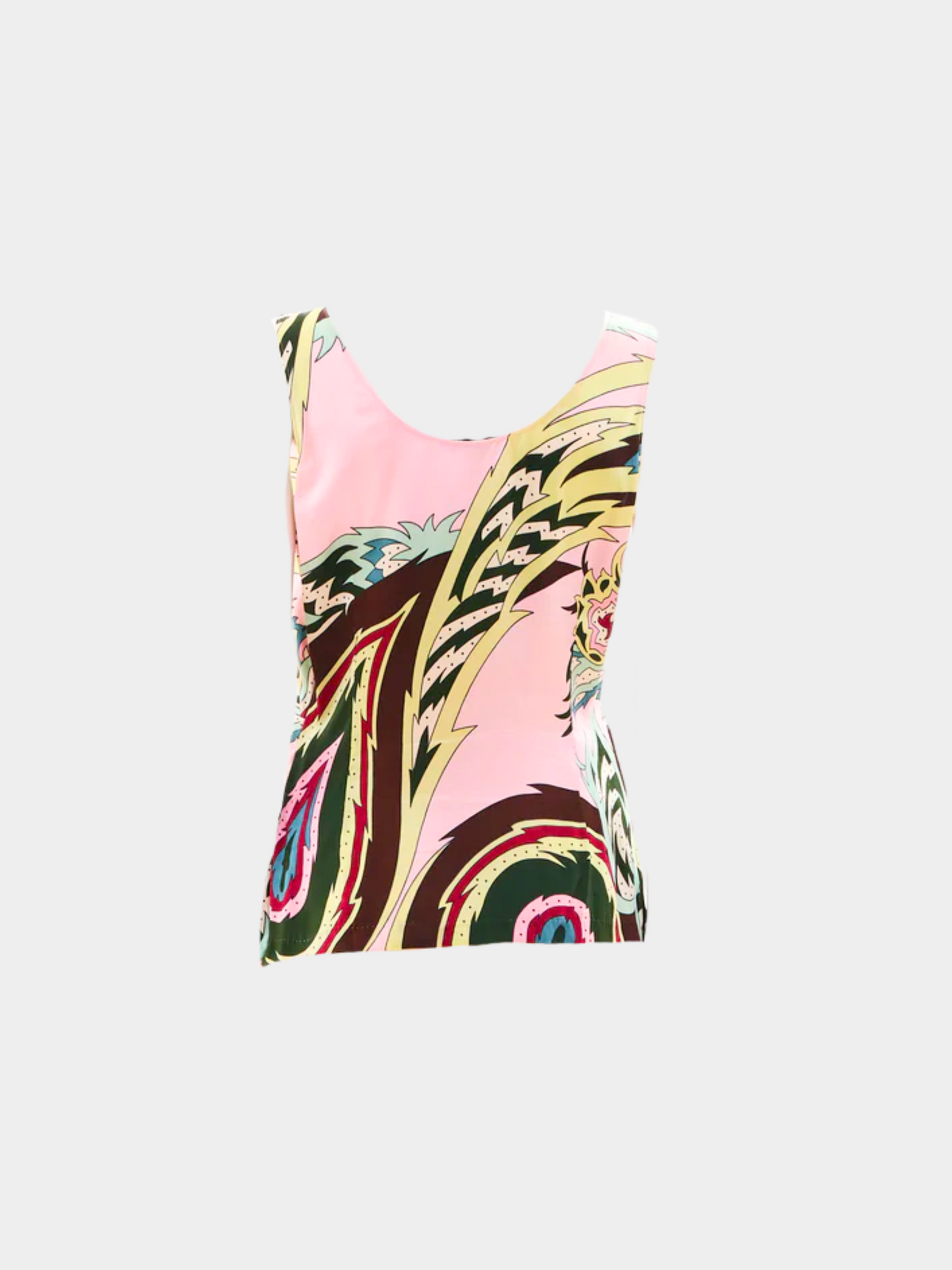 Alexander McQueen SS 2001 Voss Pink Paisley Print Silk Top