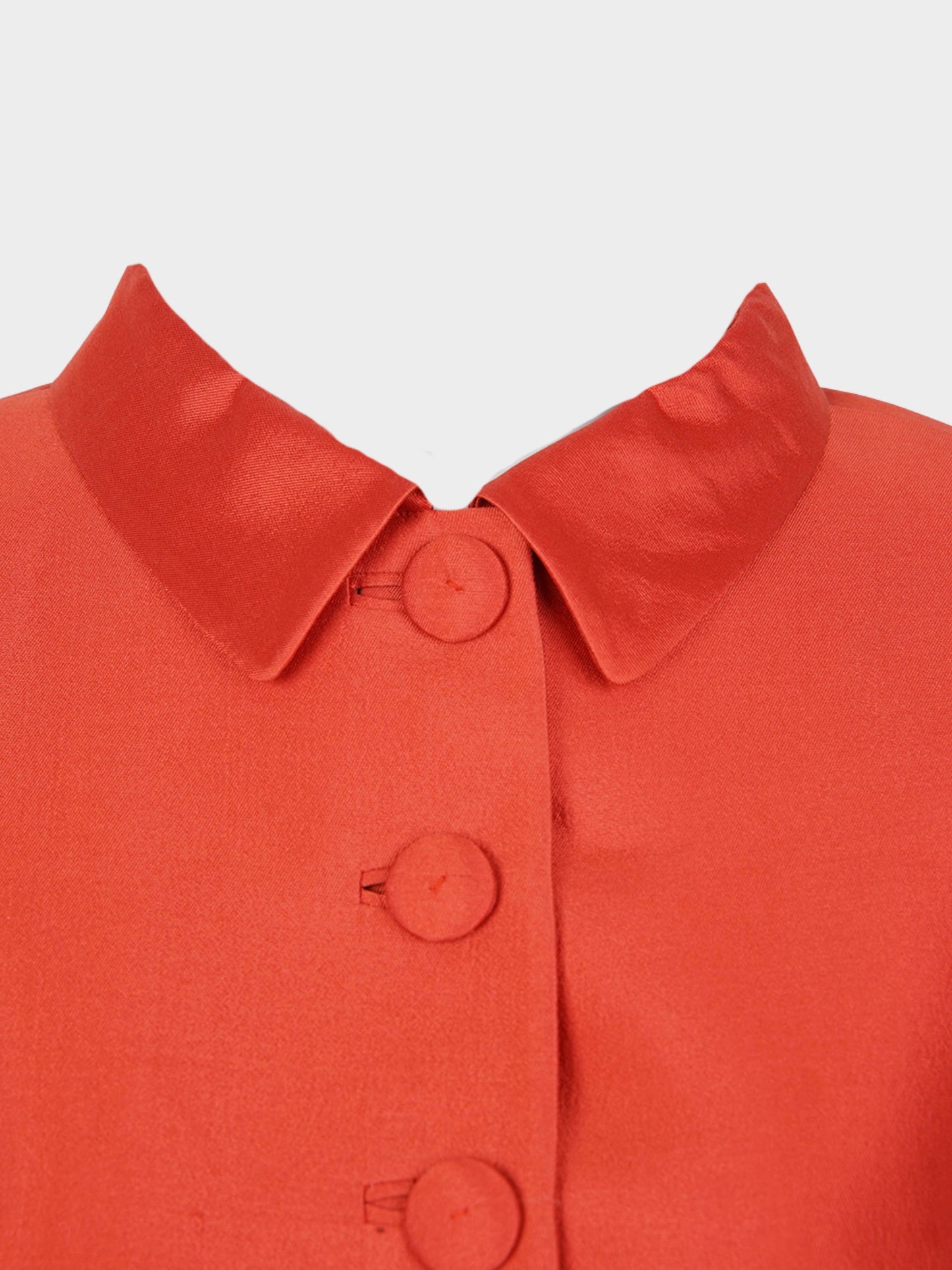 Prada FW 1995 Red Silk Blazer and Skirt Set