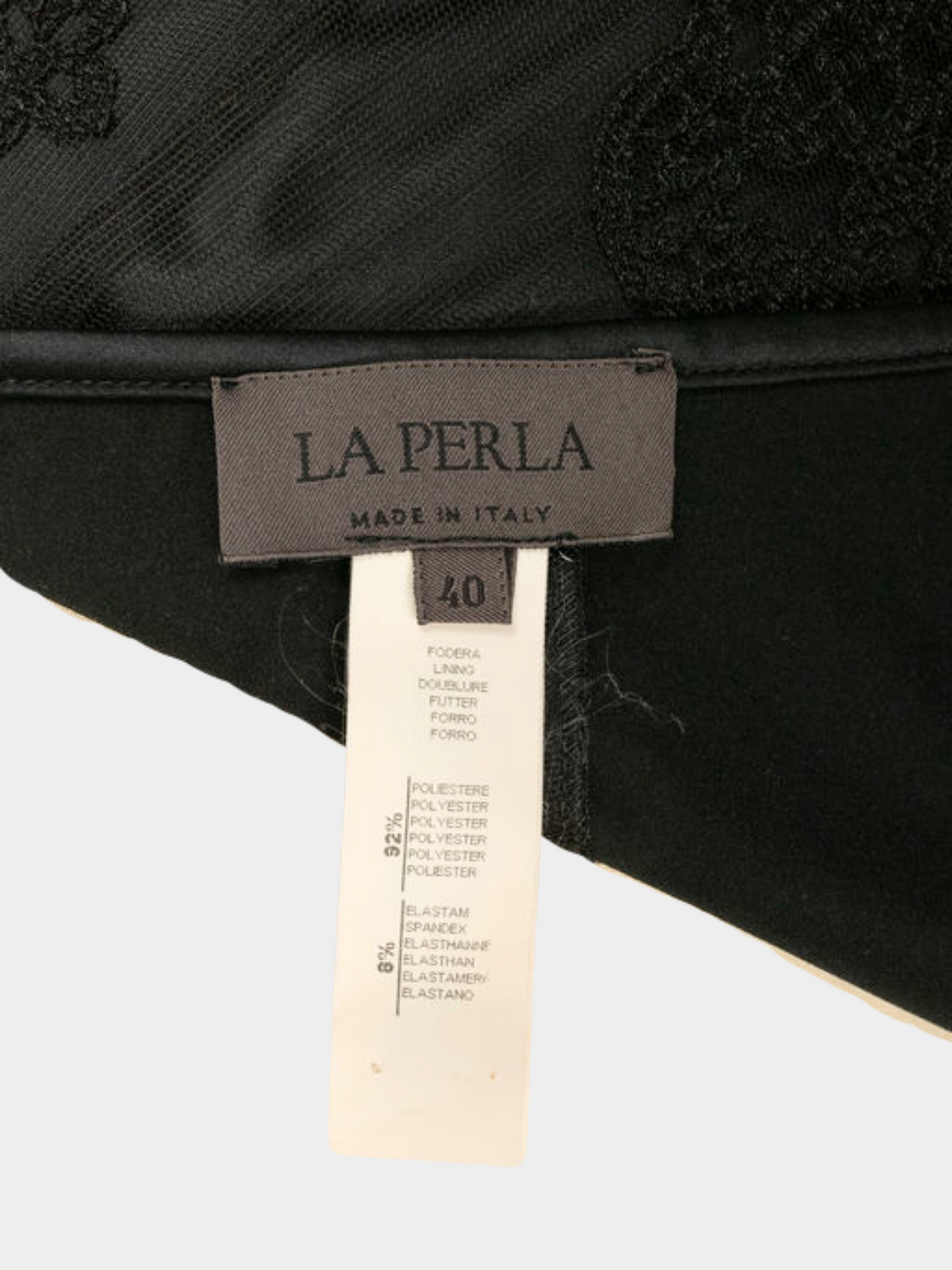 La Perla 2000s Black Satin Embroidered Pants