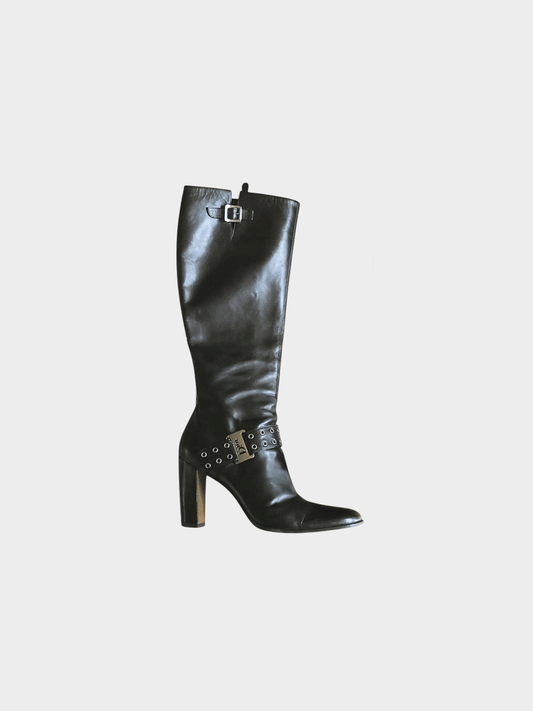 Christian Dior 2000s Black Knee High Boots