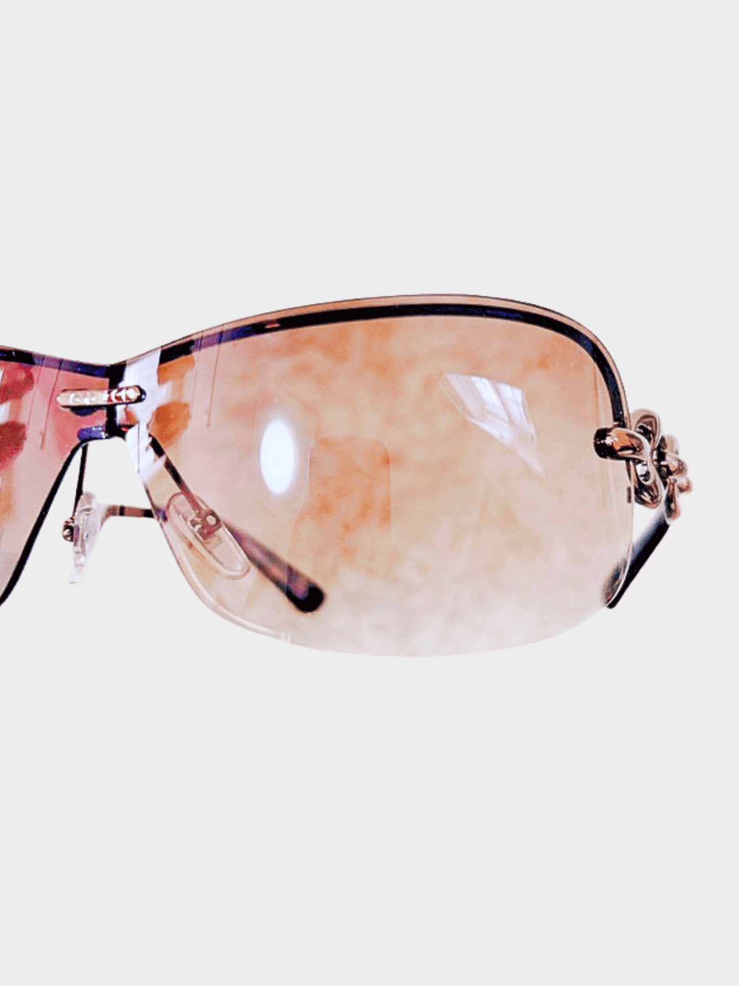 Gucci 2000s Brown Rimless Gradient Sunglasses