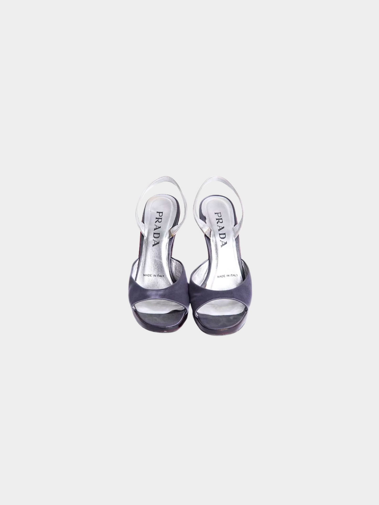 Prada SS 1998 Purple Satin and Pink Plexiglass Heels