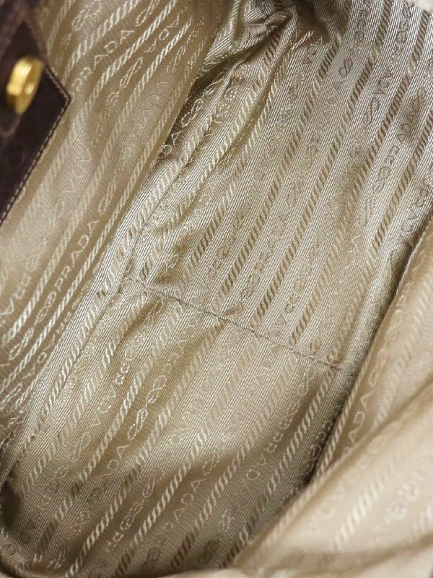 Prada 2000s Beige Logo Hobo Bag